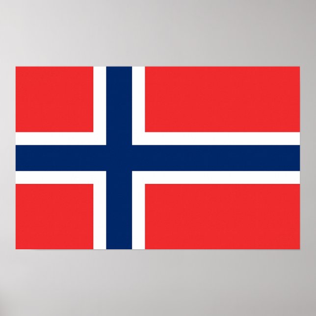 Affiche Canvas Print with Flag of Norway (Devant)