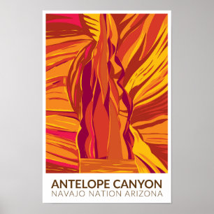 Affiche Canyon Antelope Arizona Voyage Art Rétro