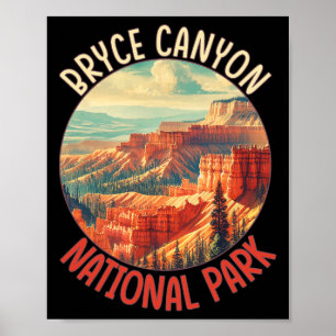 Affiche Canyon Bryce État américain - Utah Vintage Parcs N