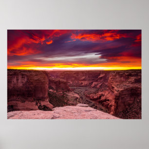 Affiche Canyon de Chelly, coucher de soleil, Arizona