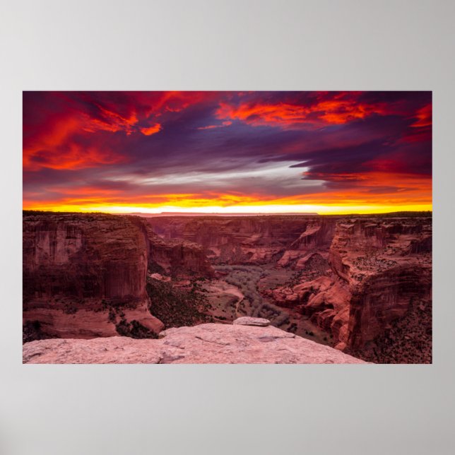 Affiche Canyon de Chelly, coucher de soleil, Arizona (Devant)