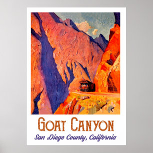 Affiche Canyon de la Chèvre, San Diego, Californie