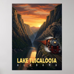 Affiche Canyon du coucher de soleil – Lac Tuscaloosa, Alab