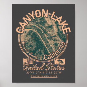 AFFICHE CANYON LAKE CALIFORNIA - VILLE DE CANYON LAKE CA