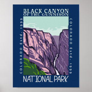 Affiche Canyon Noir Du Parc National Gunnison Rétro