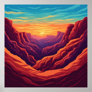 Affiche Canyon Red Rock Glow 🧡