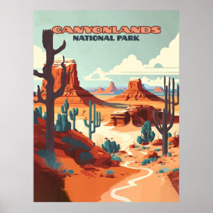 Affiche Canyonlands National Park Utah Desert Mountains