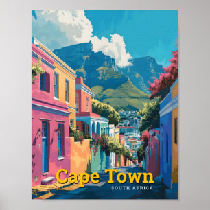Affiche Cap Afrique du Sud Vintage voyage d'art
