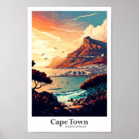 Cap Afrique du Sud Voyage Art Vintage