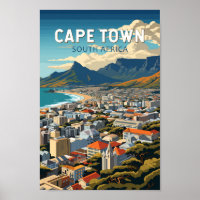 Cap Afrique du Sud Voyage Art Vintage