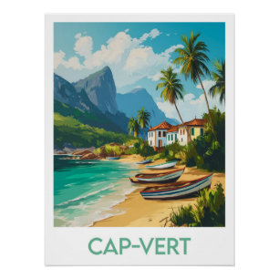 Poster Sur Toile Cap-Vert Vintage - Décoration Murale Moderne 40x60cm, Sans Cadre, Pour Chambre, Salon