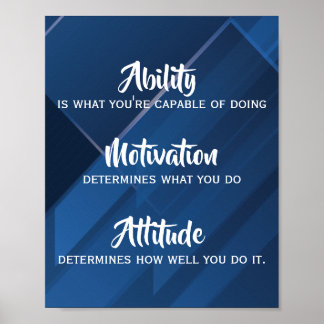 Affiche Capacité, Motivation, Devis d'attitude, Abstrait b