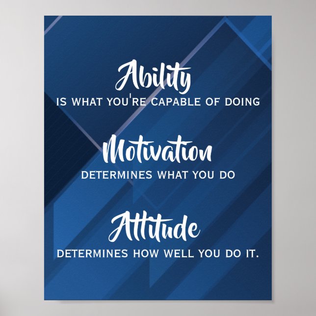 Affiche Capacité, Motivation, Devis d'attitude, Abstrait b (Devant)