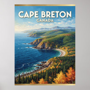Affiche Cape Breton Canada Hauts plateaux de l'Atlantique