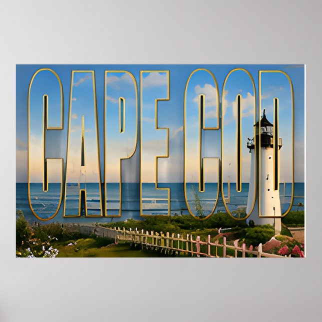 Affiche Cape Cod Massachusetts Phare Voyage Côtier (Devant)