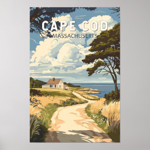 Affiche Cape Cod Massachusetts Voyage Art Rétro