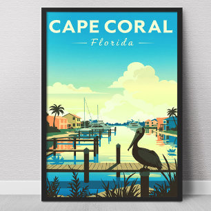 Affiche Cape Coral Floride vintage