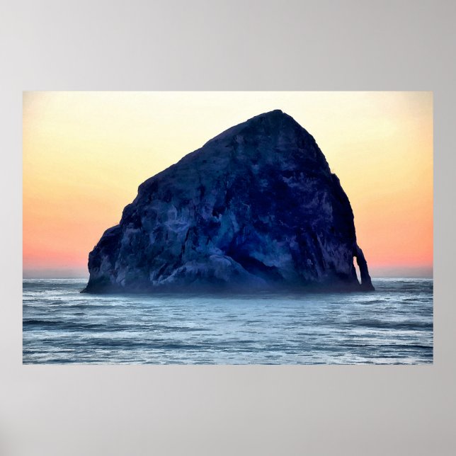 Affiche Cape Kiwanda Haystack Rock au coucher du soleil en (Devant)