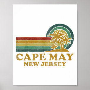 Affiche Cape May Beach New Jersey Famille Vacances été P