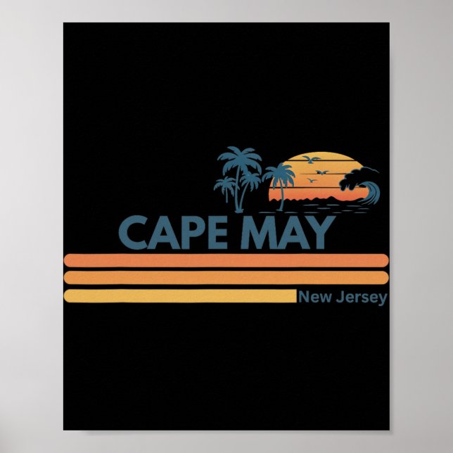 Affiche Cape May Beach New Jersey Summer Palm Tree Men Wom (Devant)