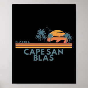 Affiche Cape San Blas Floride Vacances d'été Vintage 70's