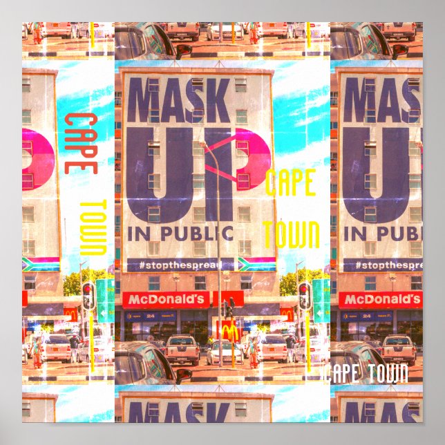 Affiche Cape Town Cityscape Architecture Afrique du Sud (Devant)