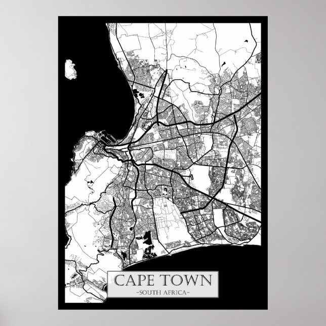 Affiche Cape Town South Africa Map (Devant)
