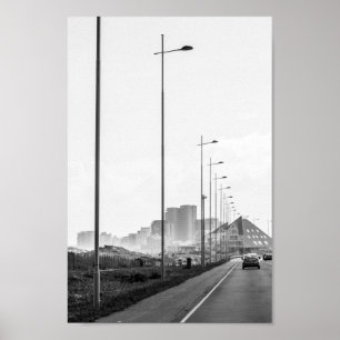 Affiche Cape Town ZA Afrique du Sud Blouberg Area Monochro