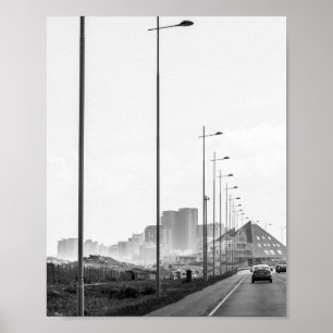 Affiche Cape Town ZA Afrique du Sud Blouberg Area Monochro