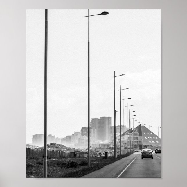 Affiche Cape Town ZA Afrique du Sud Blouberg Area Monochro (Devant)