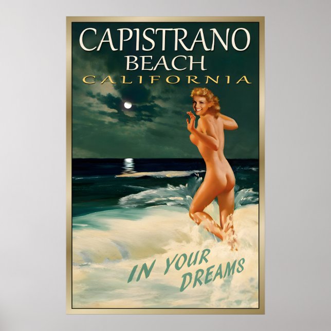 Affiche CAPISTRANO BEACH CA Voyage Original Marilyn Monroe (Devant)