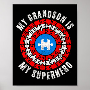 Affiche Capitaine Autisme Mon Petit-Fils Est Mon Superhéro