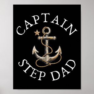 Affiche Capitaine beau-père bateau voile nautisme ancre vi