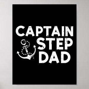 Affiche Capitaine beau-père propriétaire de bateau Famille