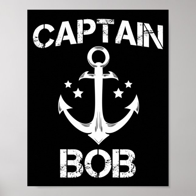 Affiche Capitaine Bob drôle anniversaire nom bateau cadeau (Devant)