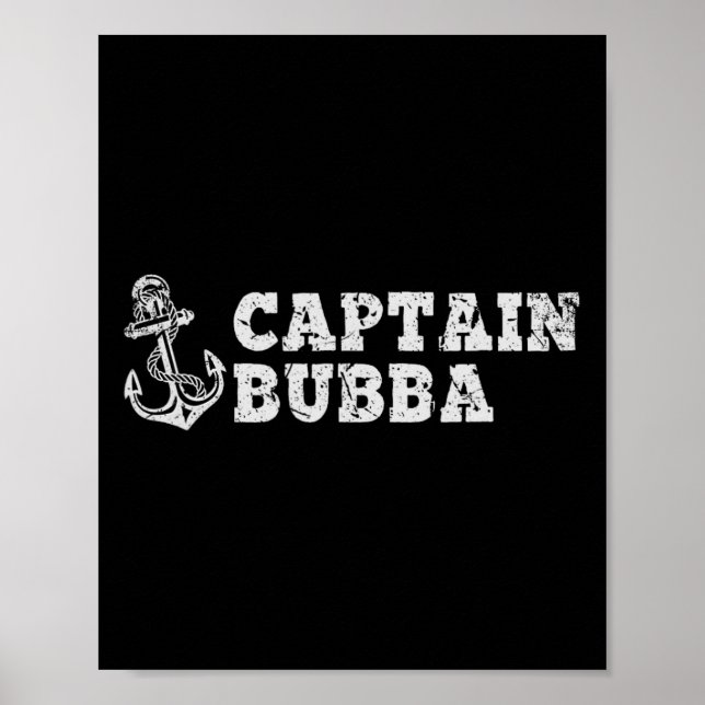 Affiche Capitaine Bubba Voile Bateau Bateau Vintage Ancre  (Devant)
