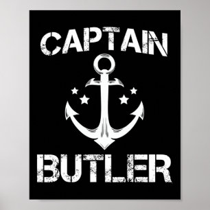 Affiche Capitaine Butler Funny Anniversaire Nom de famille