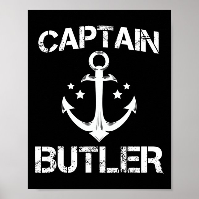 Affiche Capitaine Butler Funny Anniversaire Nom de famille (Devant)