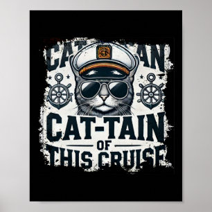 Affiche Capitaine Chat-tein de bateau de croisière Kitte d