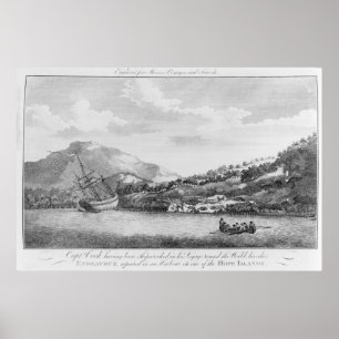 Affiche Capitaine Cook ayant été naufragé