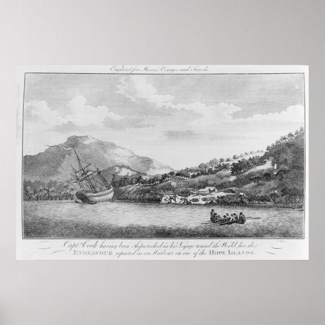 Affiche Capitaine Cook ayant été naufragé (Devant)