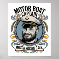 Capitaine de Bateau à Moteur Humour de Bateau Drôl