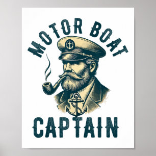 Affiche Capitaine de bateau à moteur pour propriétaire de