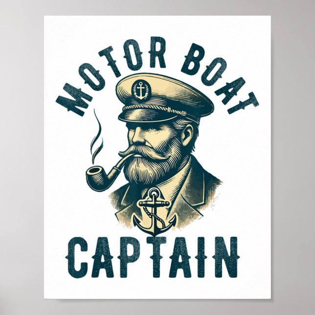 Affiche Capitaine de bateau à moteur pour propriétaire de  (Devant)