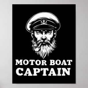 Affiche Capitaine de Bateau à Moteur Tee Tenue de Bateau D