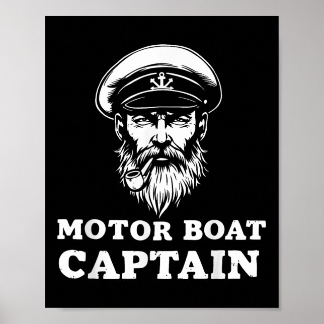 Affiche Capitaine de Bateau à Moteur Tee Tenue de Bateau D (Devant)