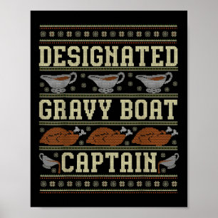 Affiche Capitaine de bateau à sauce laid de pull de Thanks