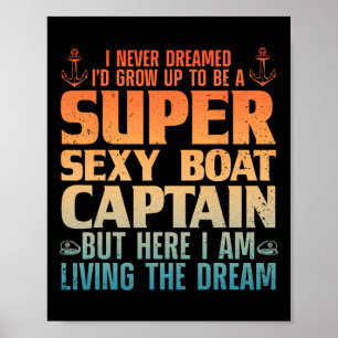 Affiche Capitaine de bateau cool pour hommes femmes voile