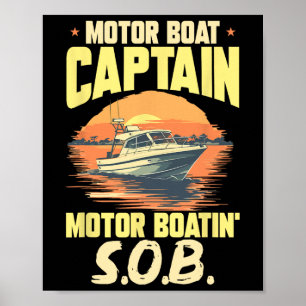 Affiche Capitaine de bateau de plaisance Capitaine de bate