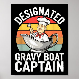 Affiche Capitaine de bateau de sauce drôle de nourriture d